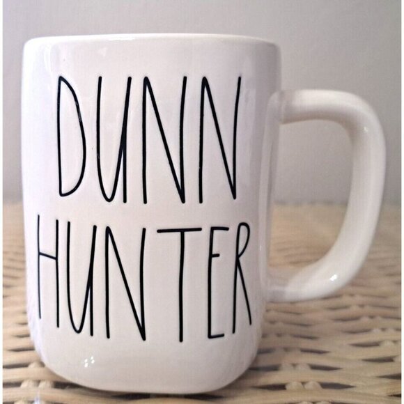 Dunn Hunter Rae Dunn Artisan Collection 20 oz. White Mug Dark Green Lettering - Picture 1 of 7